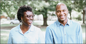 Smiling middle aged couple